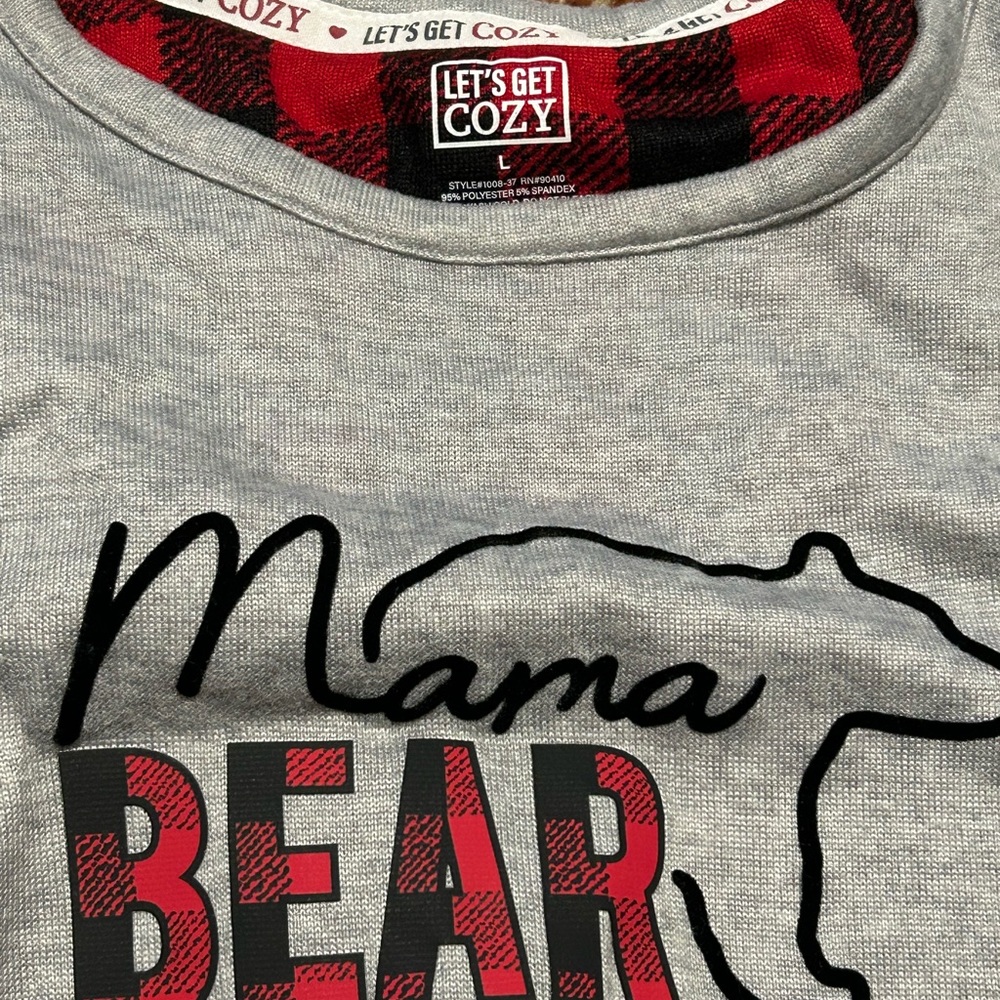 Women's Mama Bear Pajama Set - Black and Red - Picture 2 of 4